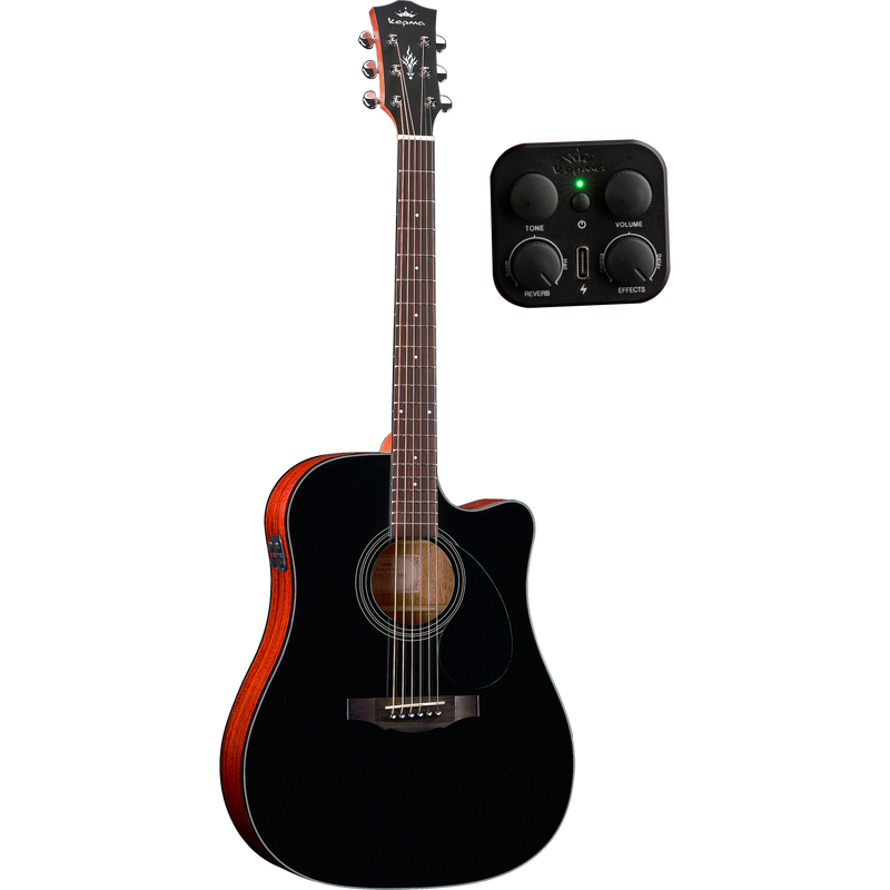 KEPMA GUITARS PLYTONE SERIES - EDCE+ K10 DREADNOUGHT BLACK electro-acoustic guitar