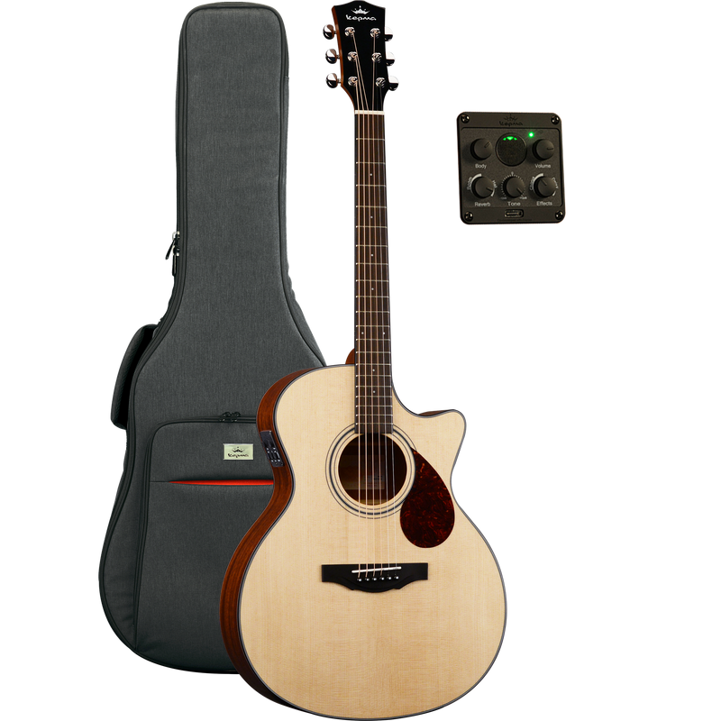 KEPMA GUITARS SOLID TOP SERIES - F0E GRAND AUDITORIUM NATURAL electro-acoustic guitar