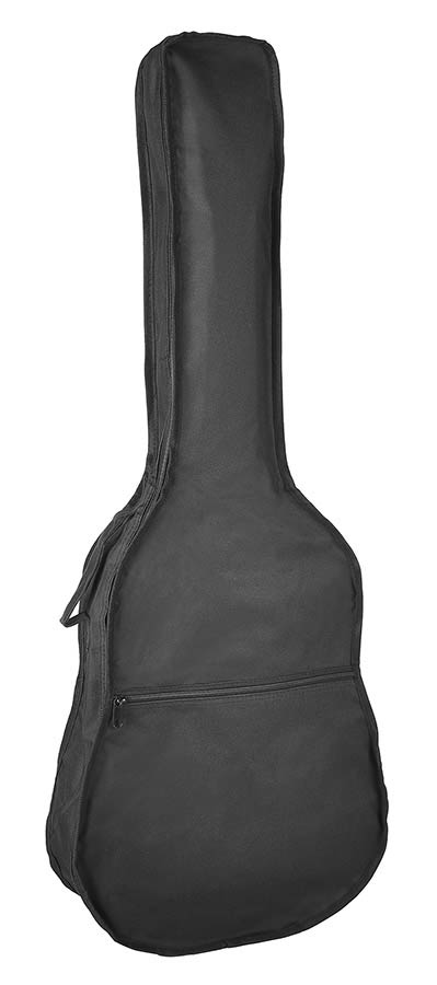 Boston W-00 draagtas voor akoestische gitaar. ongevoerd. nylon. 2 riemen. groot voorvak. zwart