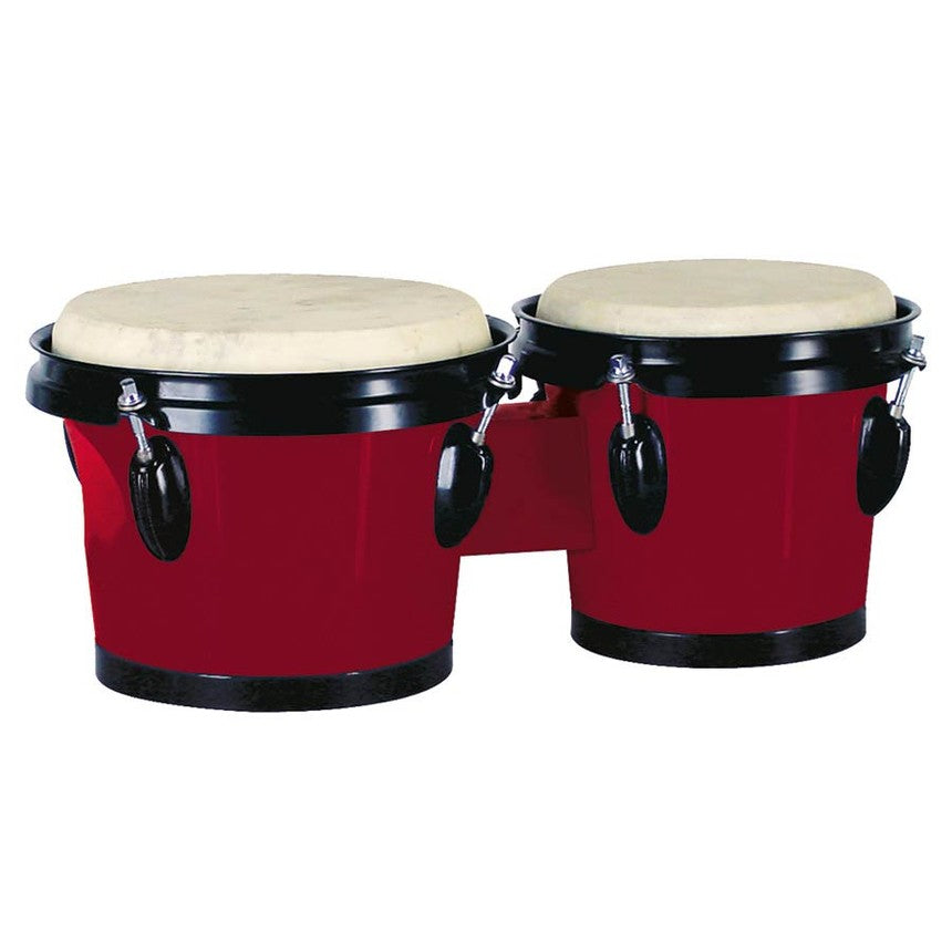Hayman BG-402-RD bongo, hardhout, 6,5"+7,5", rood, natuurvel, zwarte hardware westerhaven-muziek