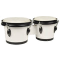 Hayman BG-402-WH bongo, hardhout, 6,5"+7,5", wit, natuurvel, zwarte hardware westerhaven-muziek