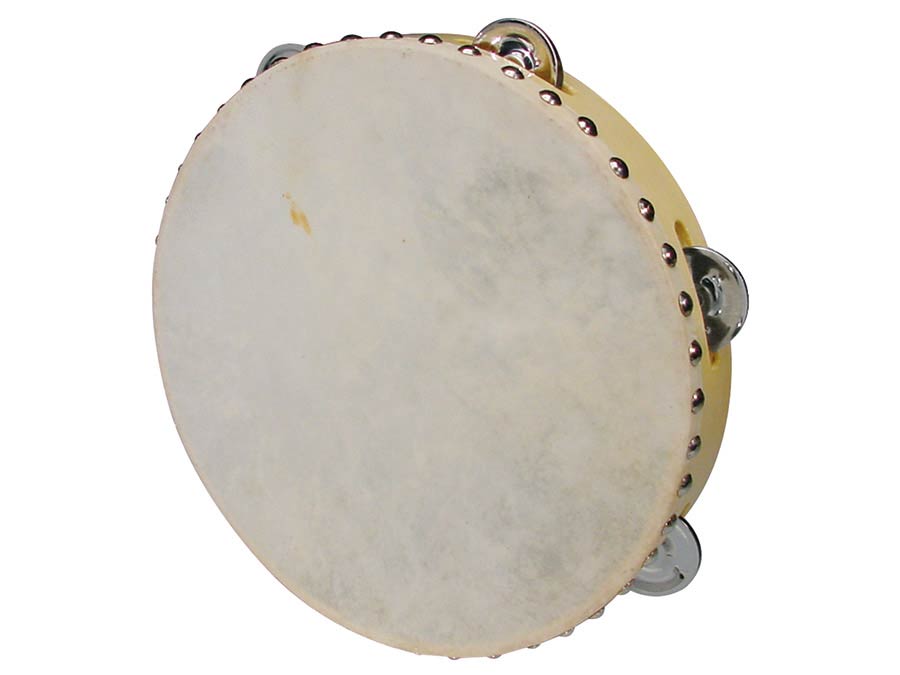 Hayman CSN-0906 tamboerijn, natuurvel, 9", 6 schellen, hout