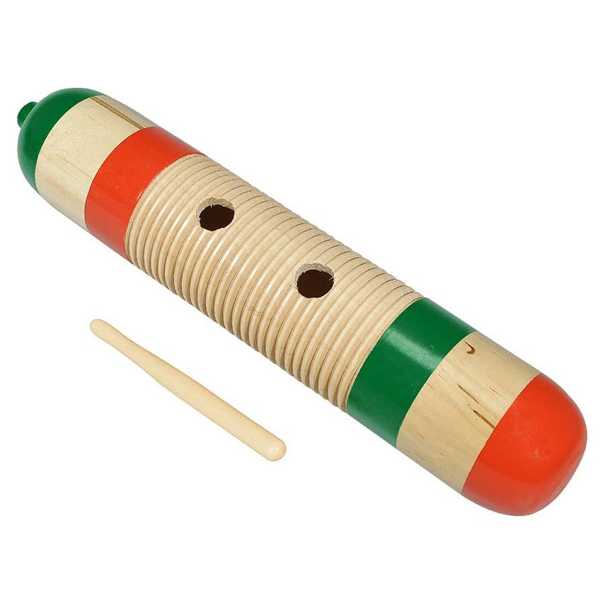 Hayman PA-035 guiro, hout, ovaal model, groot, met klopper westerhaven-muziek