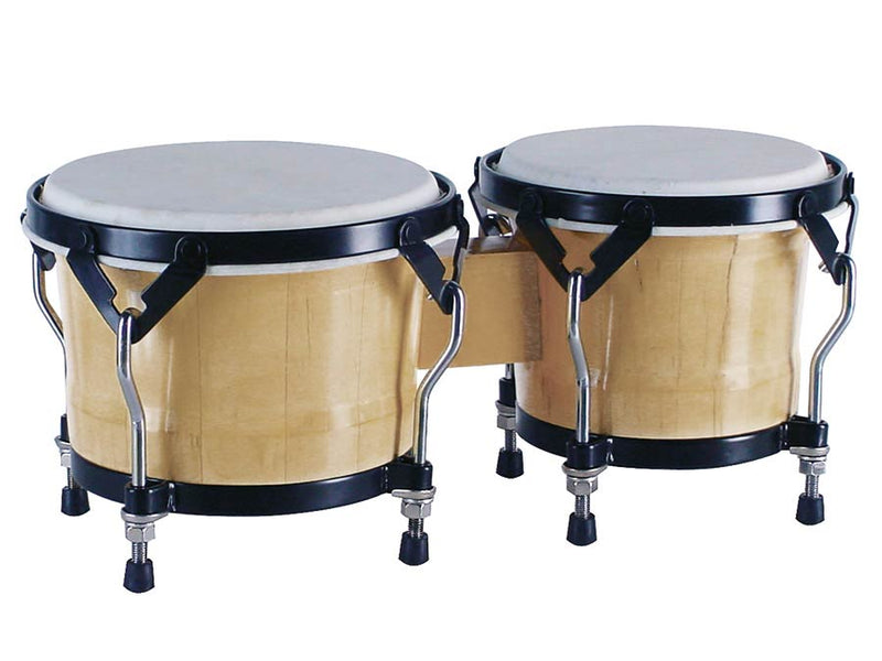 Hayman BG-405-NT bongo, hardhout, 7"+8,5", natural, natuurvel, zwarte hardware