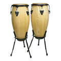 Hayman CNG-25-NT conga set, 10"+11", hardhout, naturel, met korf model standaard westerhaven-muziek