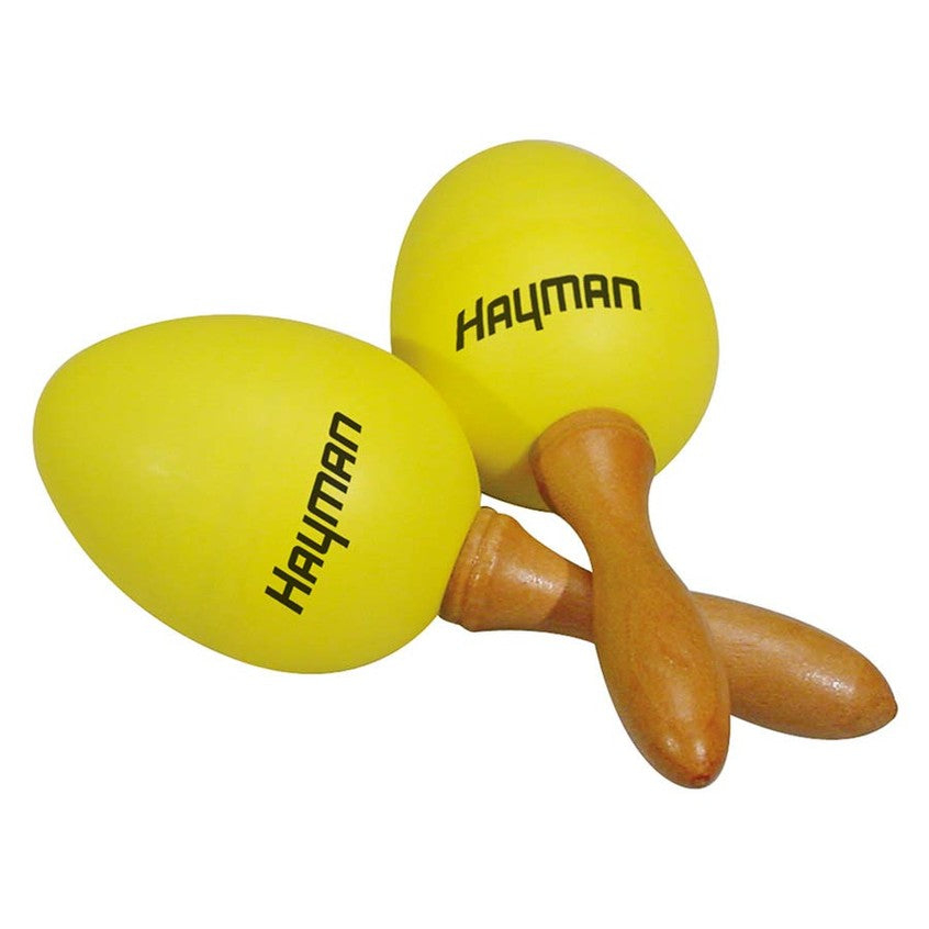 Hayman SE-2-YW schudeieren, plastic, geel, paar, met steel, 45 grams westerhaven-muziek
