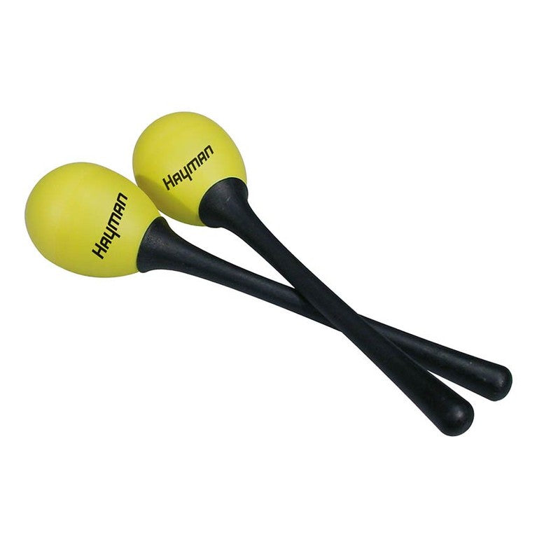 Hayman SE-3-YW schudeieren, plastic, geel, paar, met steel, 45 grams westerhaven-muziek