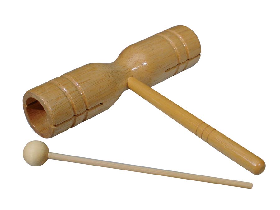 Hayman PA-36 2-tonige buisvormige woodblock, hout, T-model, medium, met klopper