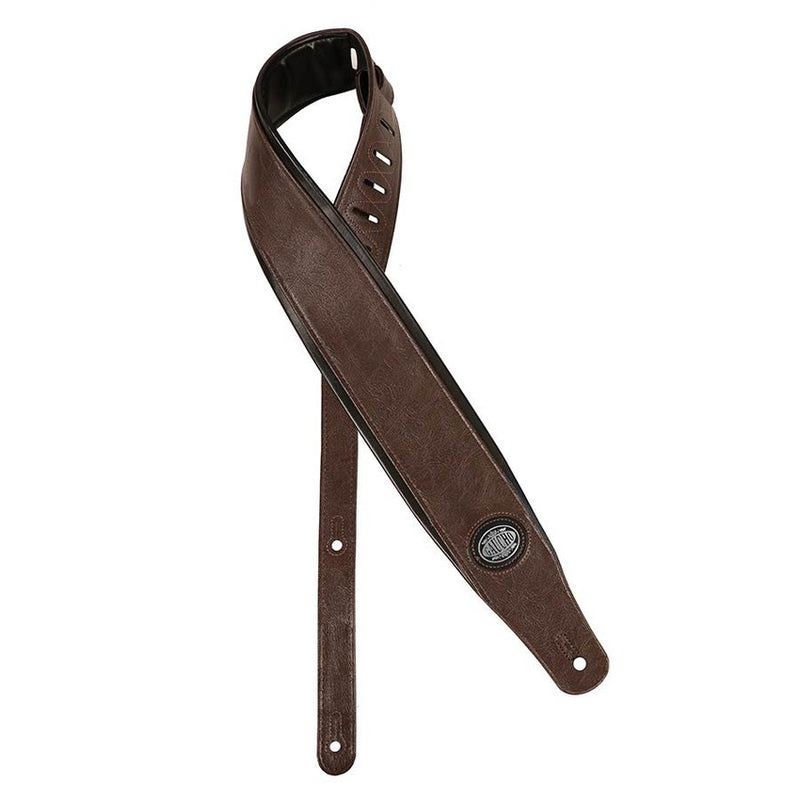 Gaucho GST-310-DBR guitar strap, dark brown, black padded back