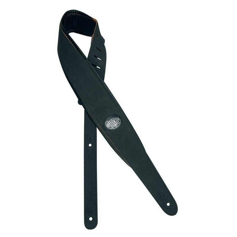 Gaucho GST-314-BK guitar strap, black padded back, black
