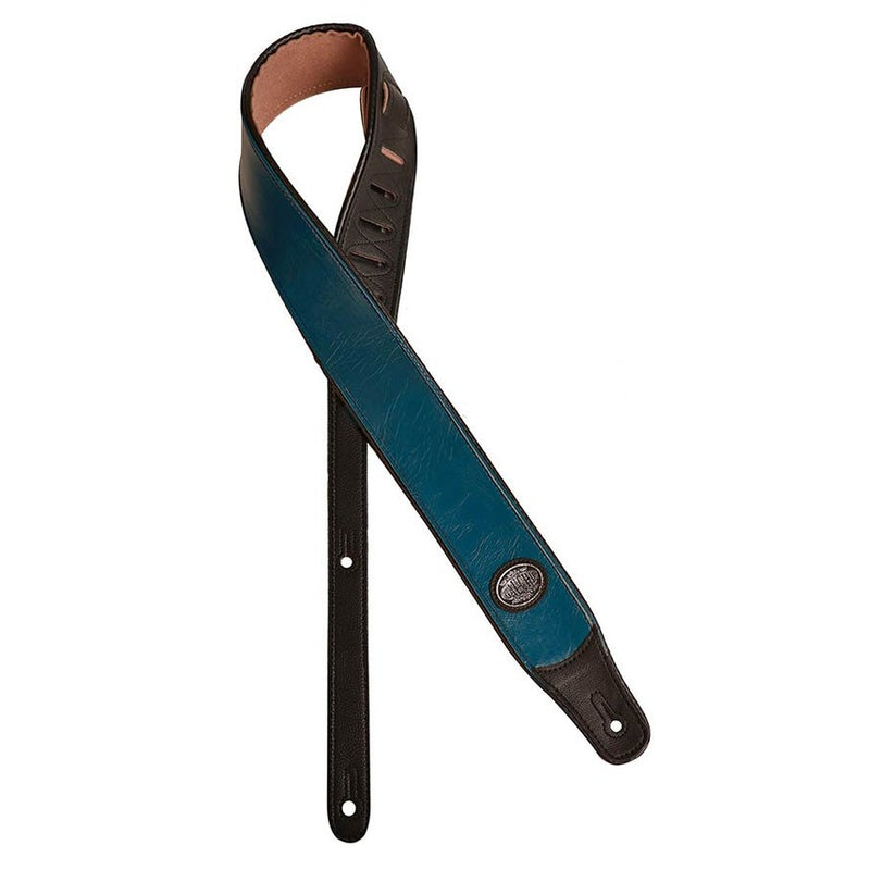 Gaucho GST-400-BU guitar strap, black back, blue