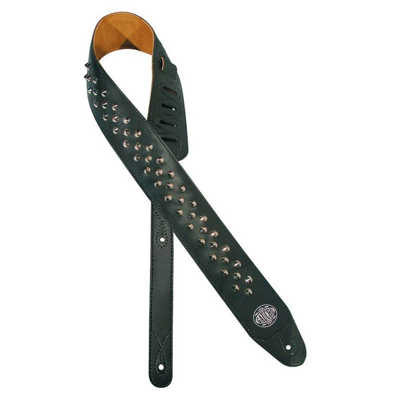 Gaucho GST-284-BK guitar strap, black, with chrome buttons