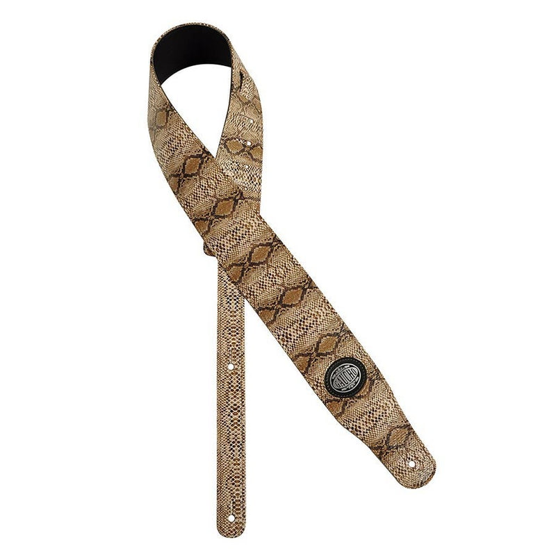 Gaucho GST-205-BR guitar strap, brown snakeskin