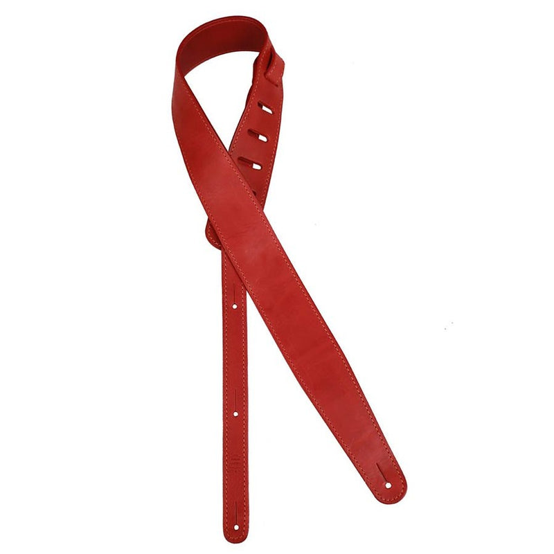 Gaucho GST-951-RD guitar strap, top quality European leather, 5,5 cm. wide, red, made in Italy