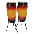Hayman CNG-25-SB conga set, 10"+11", hardhout, sunburst, met korf model standaard westerhaven-muziek