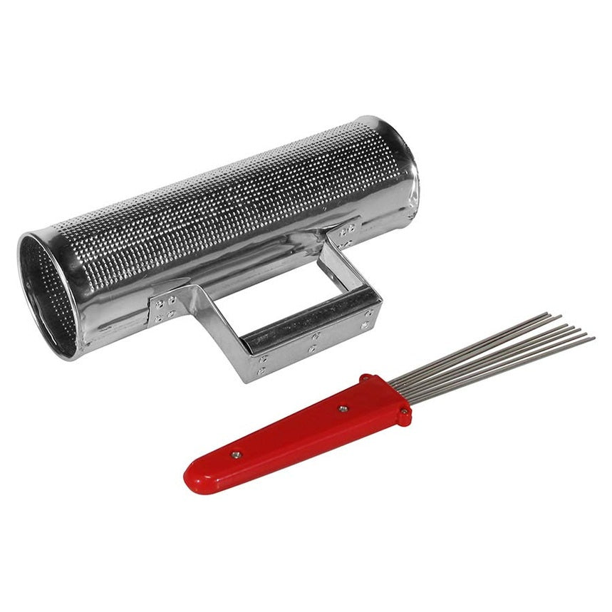 Hayman SGS-310 guira shaker, staal, 3" x 10", met brush westerhaven-muziek