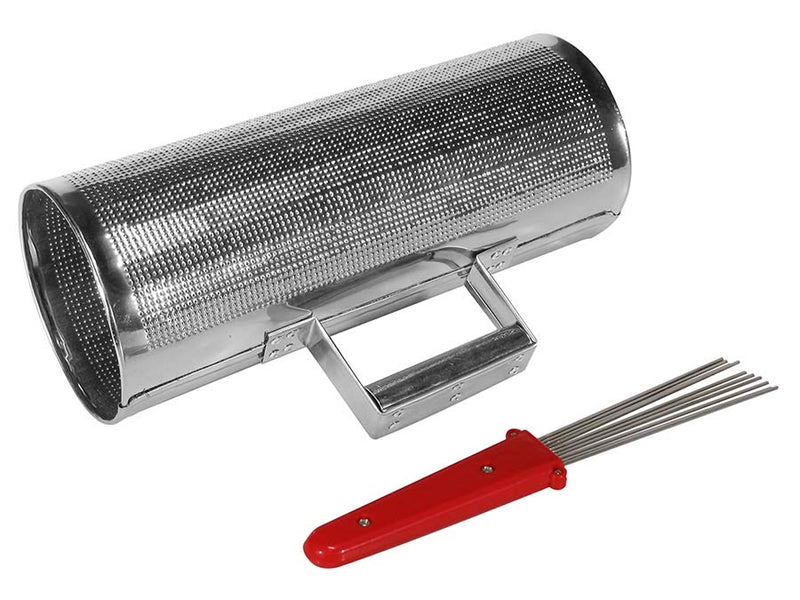 Hayman SGS-512 guira shaker, staal, 5" x 12", met brush
