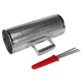 Hayman SGS-512 guira shaker, staal, 5" x 12", met brush westerhaven-muziek