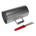 Hayman SGS-612 guira shaker, staal, 6" x 12", met brush westerhaven-muziek