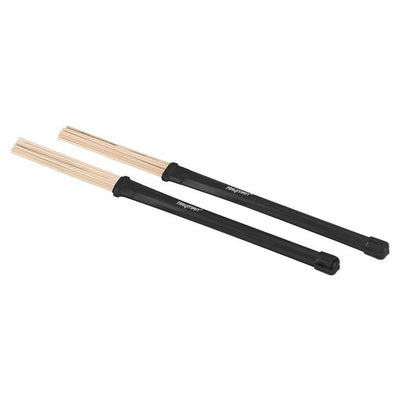 Hayman RS-12-BF drumrods, bamboe, zwart handvat, 12 staven, plat, paar, lengte 400 mm