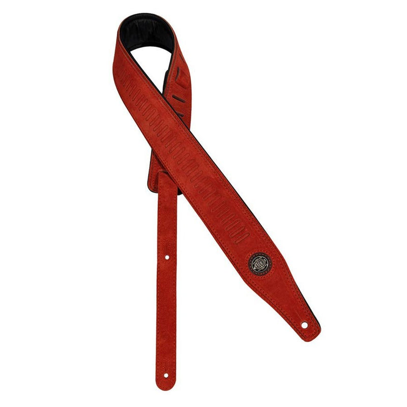 Gaucho GST-663-RD guitar strap, top quality suede, red