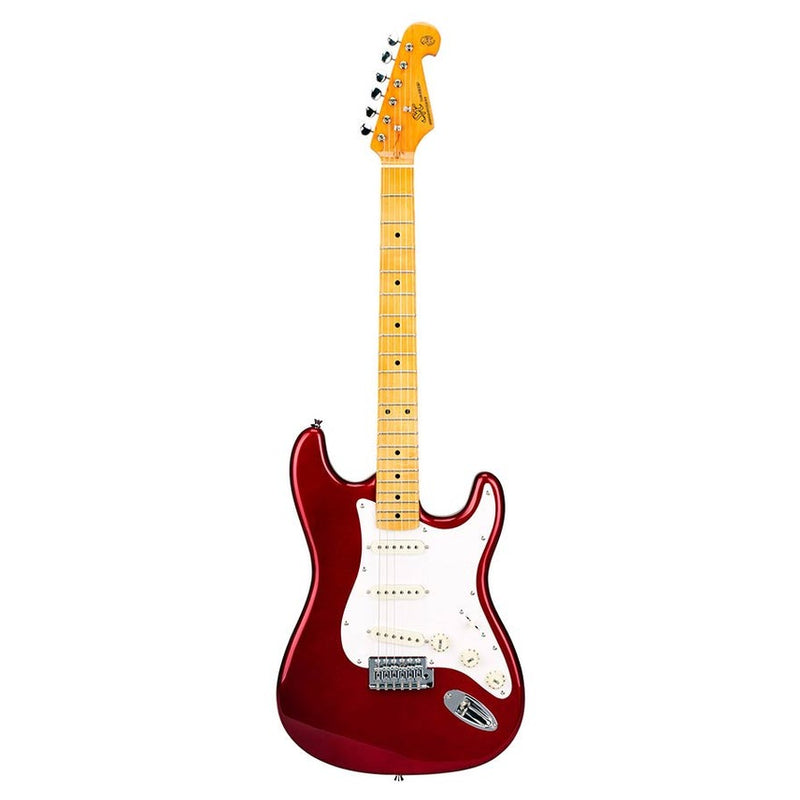 SX SST57-CAR electric guitar 57 vintage style, 3 single coil pickups, vintage trem,candy apple red, gig bag