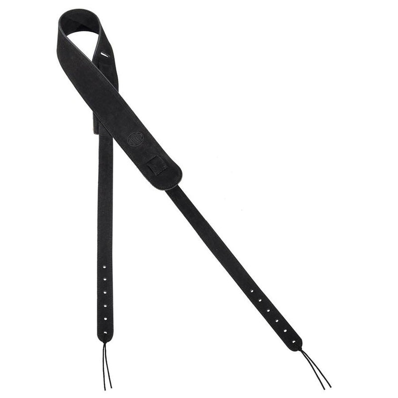 Gaucho GSTB-610-BK banjo strap, black suede top, black suede back, extra long