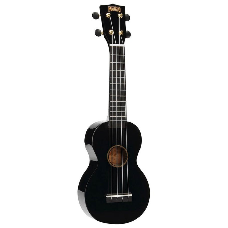 Mahalo MR1BK soprano ukulele, black, with bag