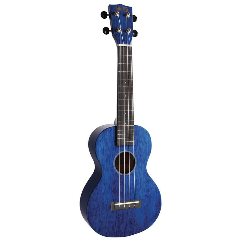 Mahalo MH2TBU concert ukulele, transparent blue, with bag