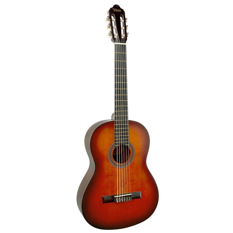 Valencia VC204CSB klassieke gitaar 4/4. sitka sparren top. nato zij- & achterblad. satin sunburst finish