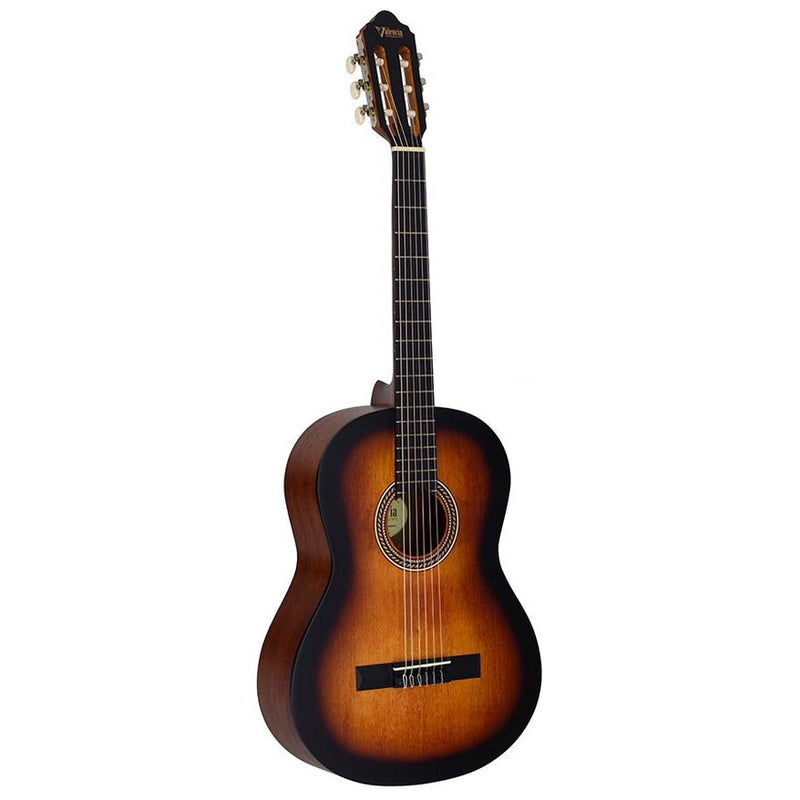 Valencia VC204HCSB klassieke gitaar 4/4 hybride hals. sitka sparren top. nato zij- & achterblad. sunburst finish