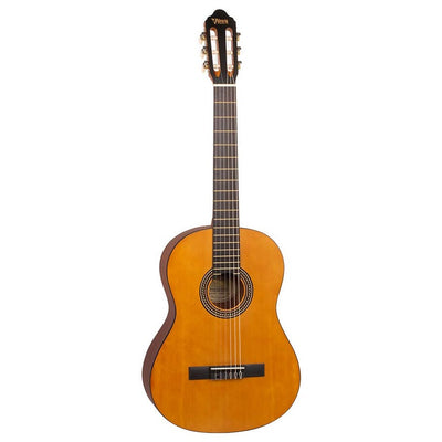 Valencia VC204L klassieke gitaar 4/4 linkshandig. sitka sparren top. nato zij- & achterblad. satin finish antiek