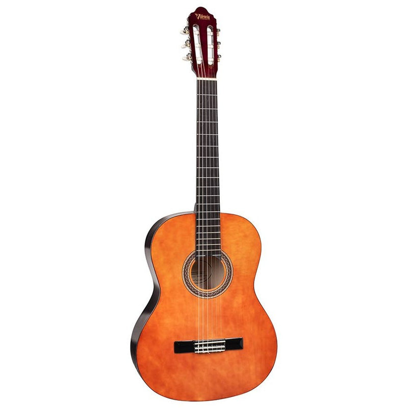 Valencia VC104 klassieke gitaar. linden body. esdoorn fb. hoogglans finish