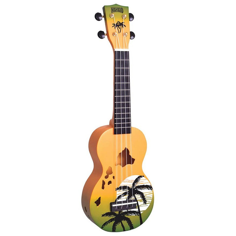Mahalo MD1HAGNB soprano ukulele hawaii, green burst, with bag