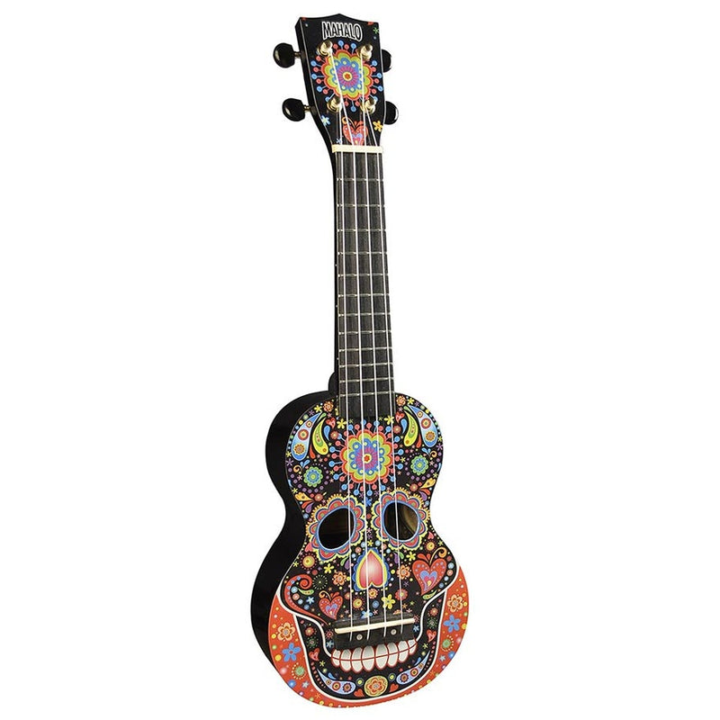 Mahalo MA1SKBK soprano ukulele skull, black, with bag