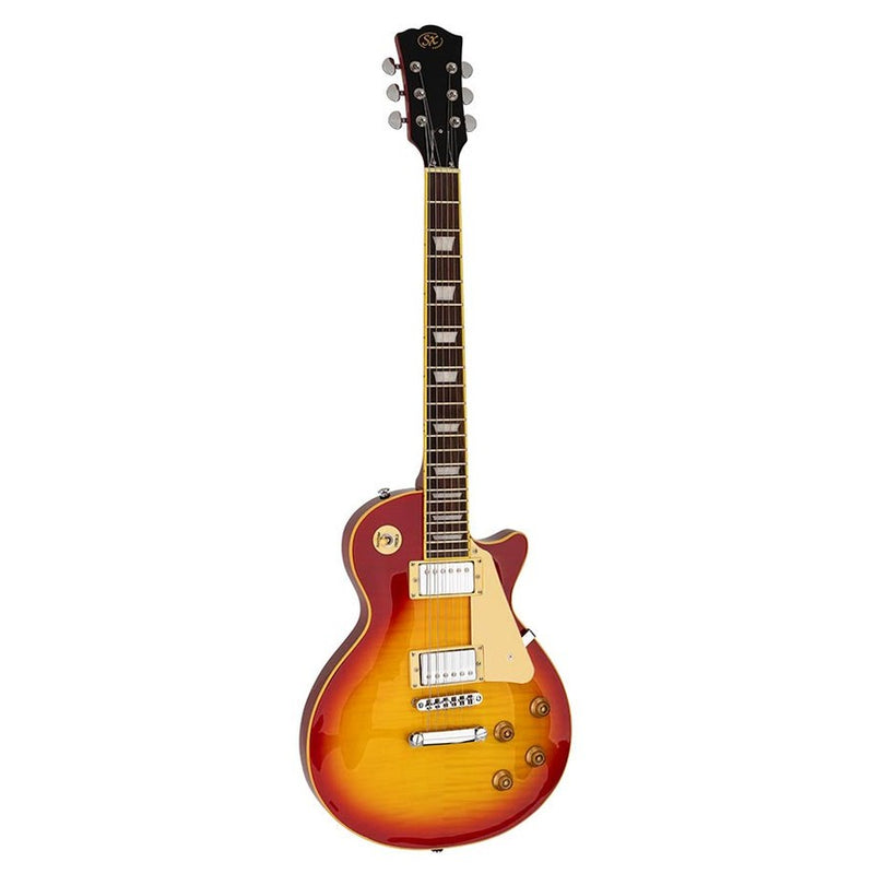 SX EF3D-CS LP Std. style electric guitar, mahagony body, flamed maple top, set neck, cherry sunburst