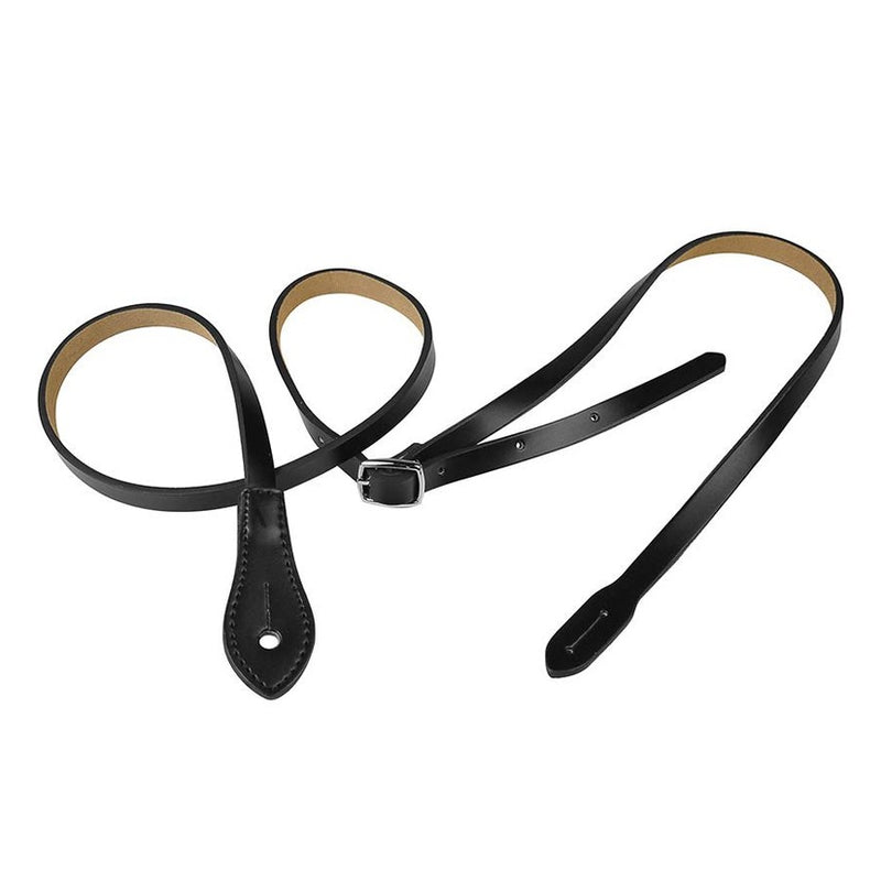 Gaucho GSTM-70-BK carved leather mandolin strap, black