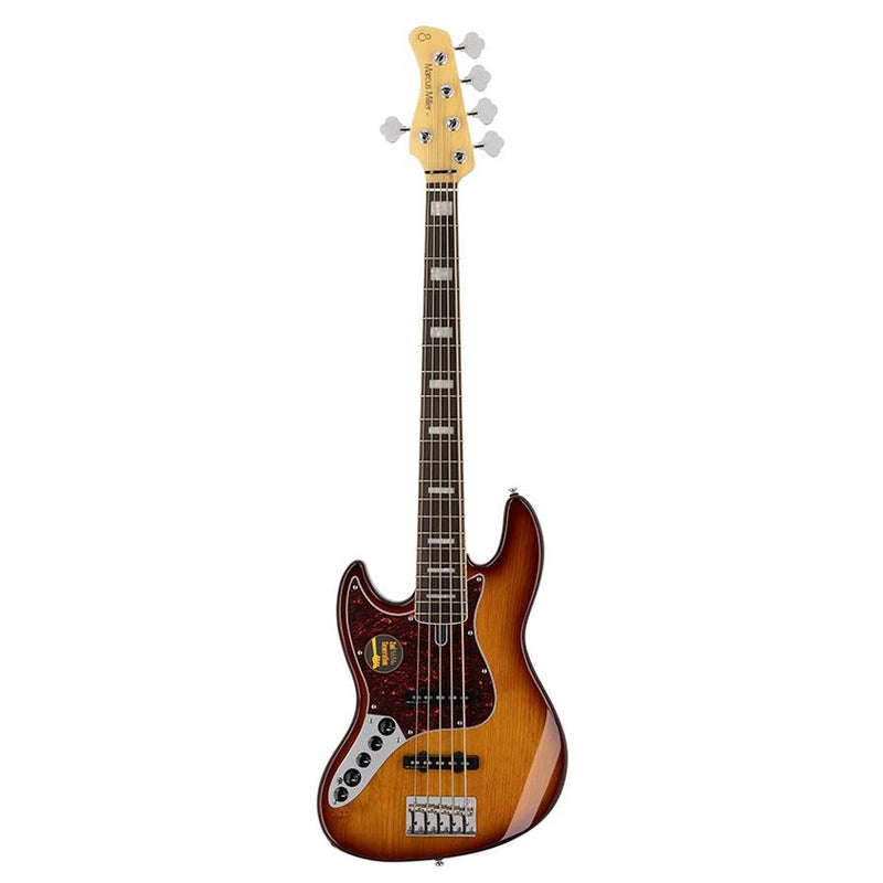 Sire V7+ A5L/TS lefty alder 5-string active bass guitar tobacco sunburst