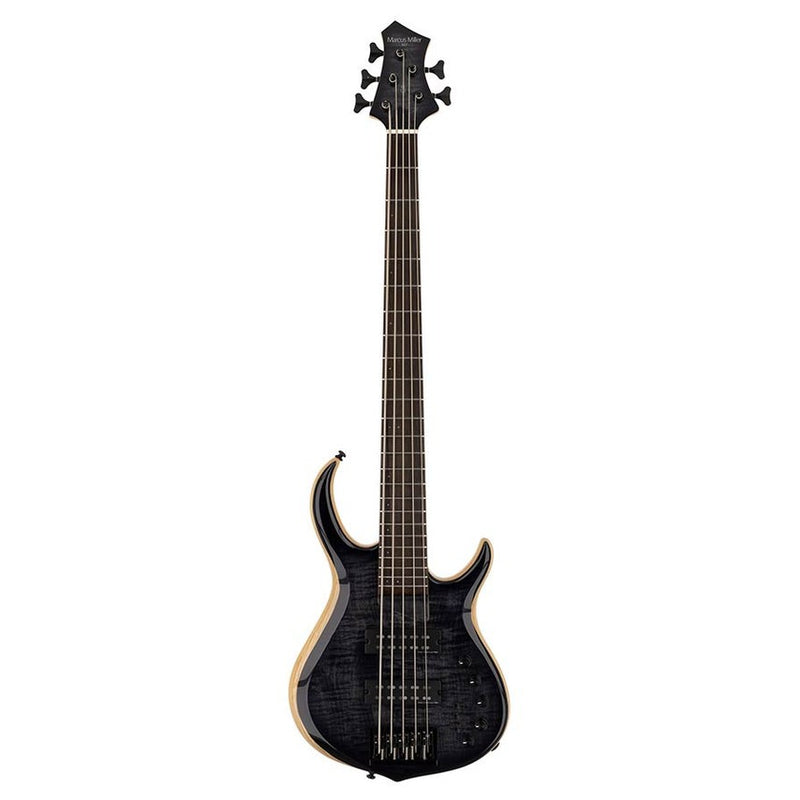 Sire M7+ S5/TBK swamp ash + solid maple 5-string bass guitar transparent black