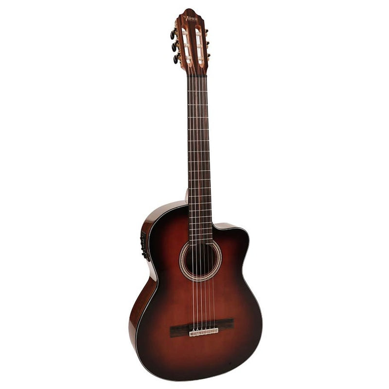Valencia VC564CEBSB klassieke gitaar 4/4. sitka & walnoot. preamp en cutaway. hoogglans brown sunburst finish