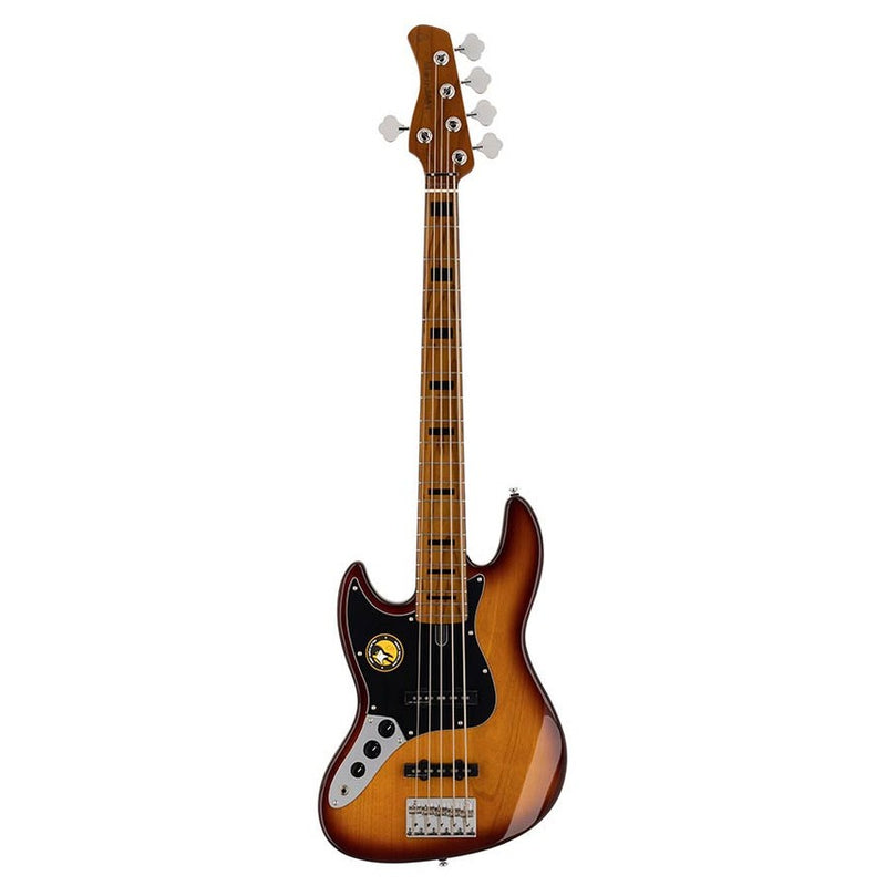 Sire V5 A5L/TS lefty alder 5-string passive bass guitar tobacco sunburst