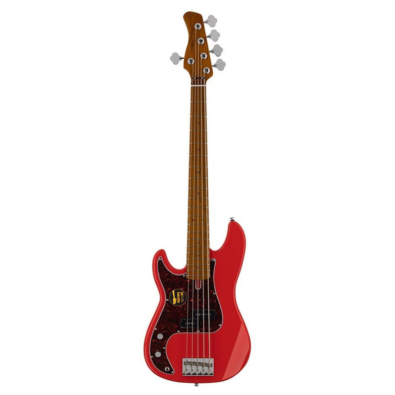 Sire P5 A5L/DRD lefty alder 5-string passive bass guitar dakota red