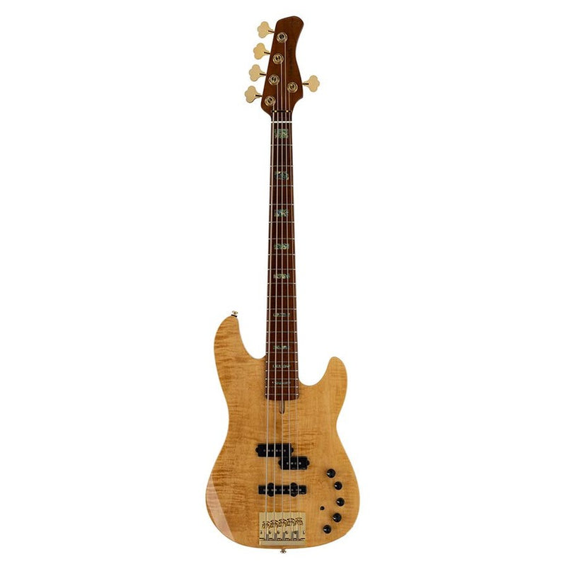 Sire P10 DX5/NT swamp ash + flamed maple 5-string active bass guitar natural, with hardcase