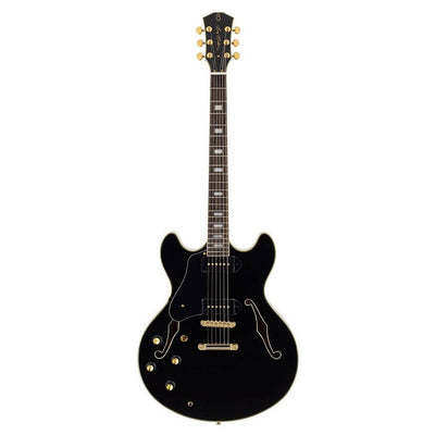 Sire H7VL/BK lefty electric guitar archtop with P90s black
