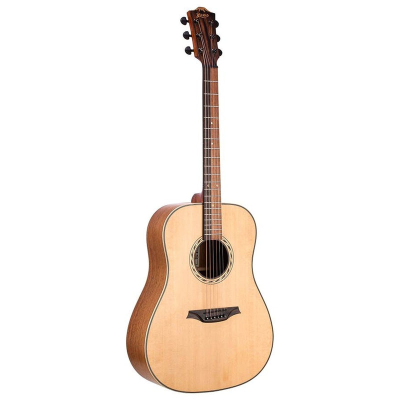 Bromo BAT1 dreadnought guitar, solid spruce top, mahogany body, satin