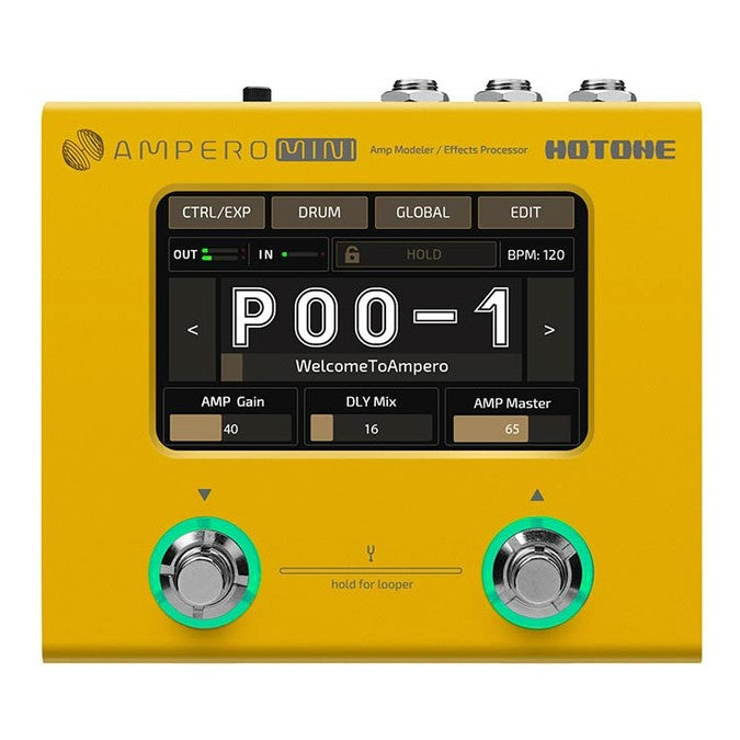 HoTone MP-50MG amp modeler and effects processor AMPERO MINI, with PSU, marigold