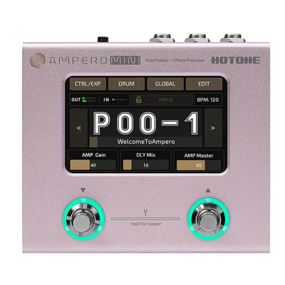 HoTone MP-50PT amp modeler and effects processor AMPERO MINI, with PSU, purple taro