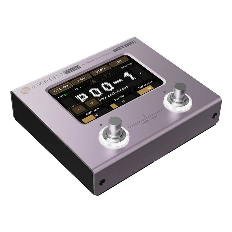 HoTone MP-50PT amp modeler and effects processor AMPERO MINI, with PSU, purple taro westerhaven-muziek