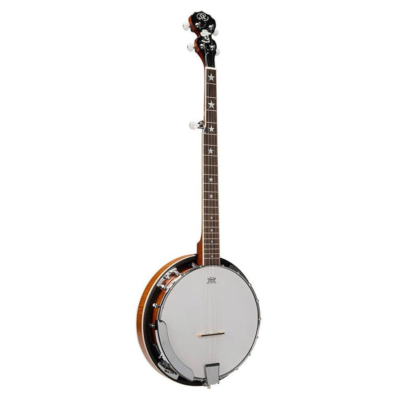 SX BJ405 5 string banjo, natural satin, with bag