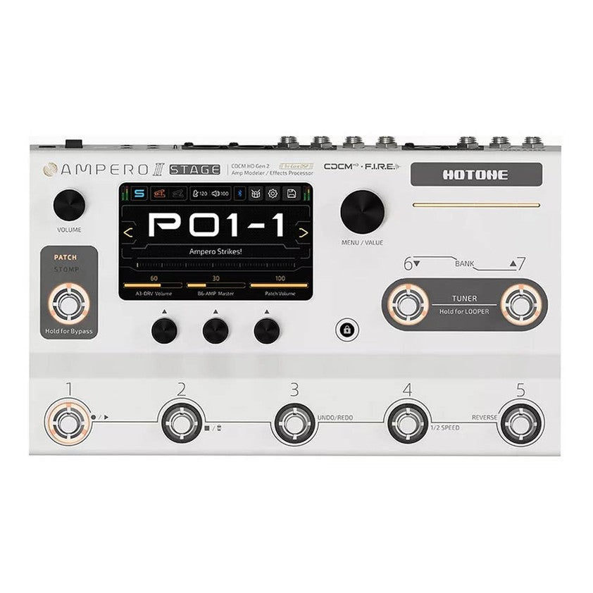 HoTone MP-380 amp modeler en effectprocessor AMPERO II STAGE, met 9-18V PSU westerhaven-muziek